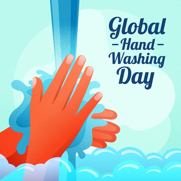 Global handwashing day illustration design template