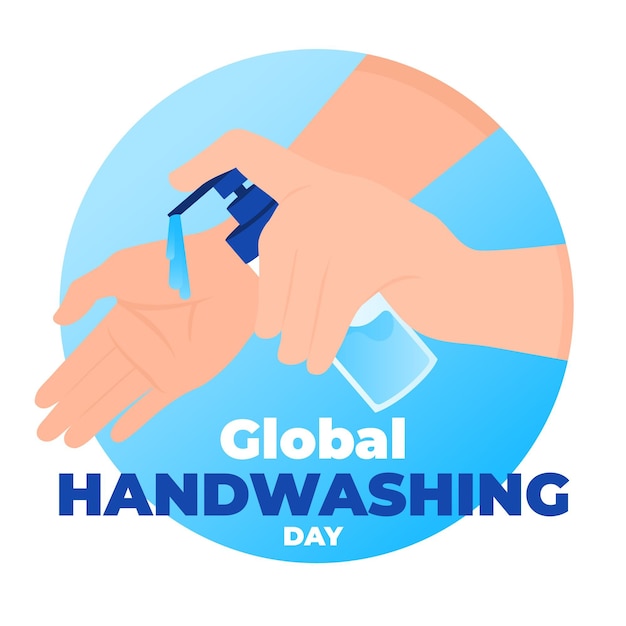 Global handwashing day with hands and soap