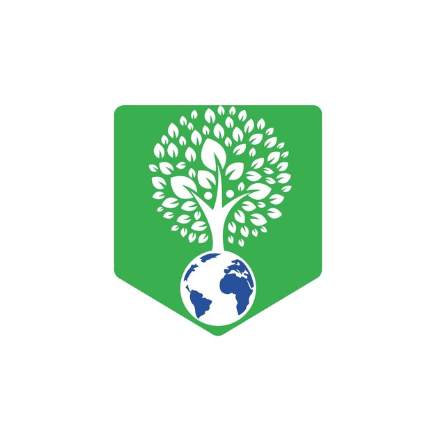 Global human tree vector logo design template