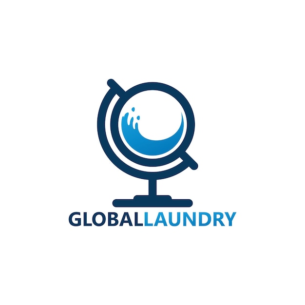 Global Laundry Logo Template Design Vector