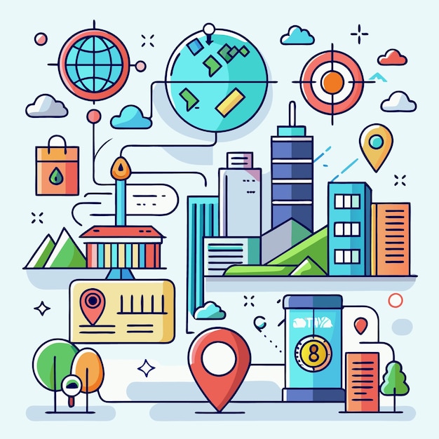 Global Location Tracking City Navigation Apps