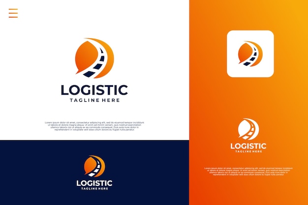 Vector global logistic logo design globe with highway logo combination