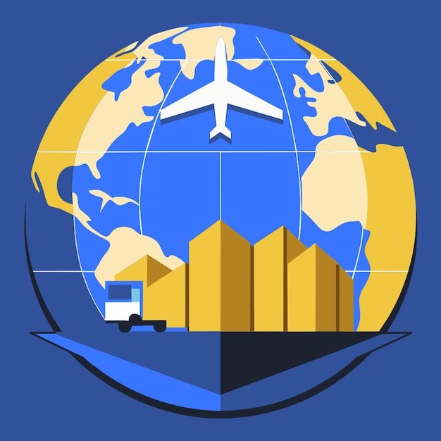 Vector global logistics vector illustration flat 2