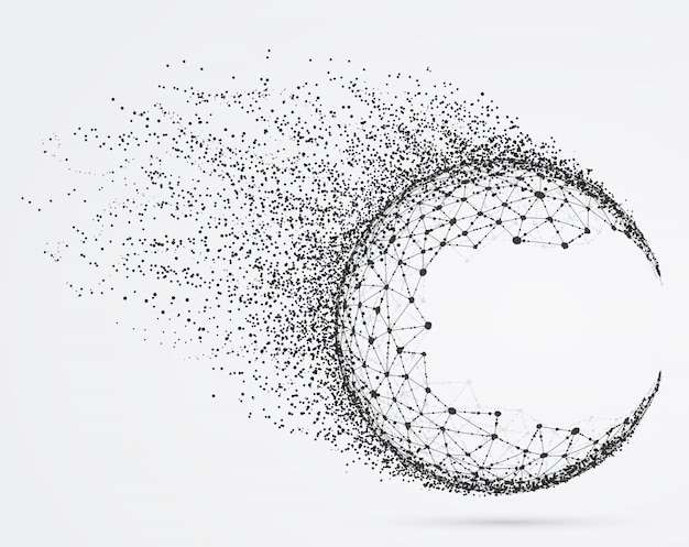 Global mesh sphere with particles.