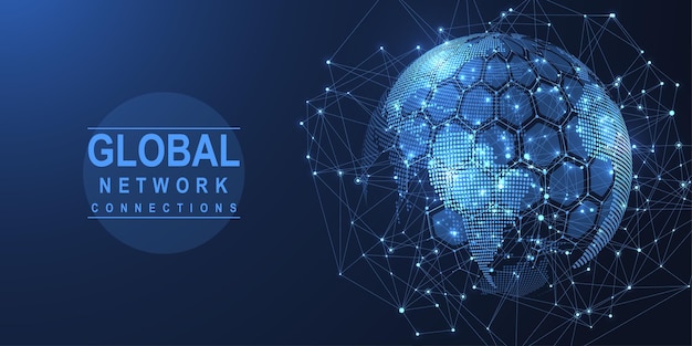 Global network connection concept in the global computer networks