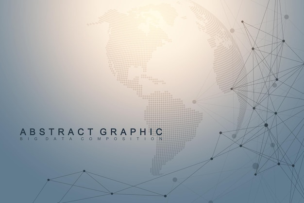 Global network connection Network and big data visualization background Global business Vector Illustration