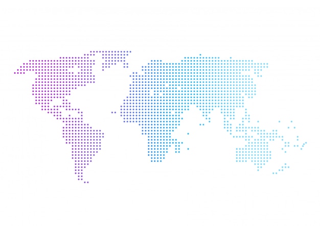 Global network connection. World map point