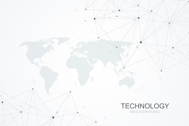 Global network connections with points and lines internet connection background