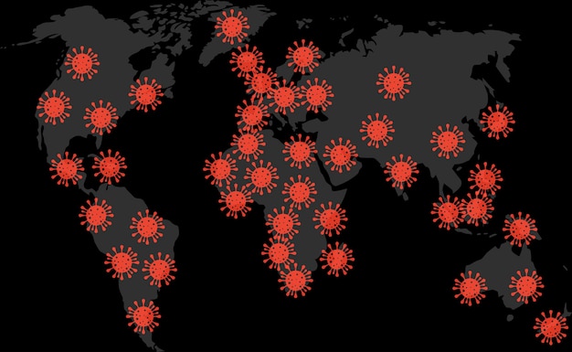 Global pandemic graphic map spread