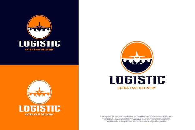 Global plane logistic travel logo design