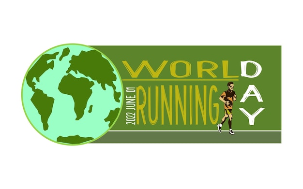 Global running Day in June vector banner design World running day concept