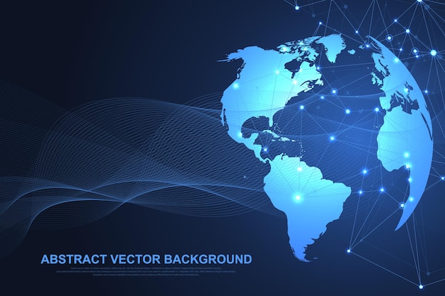 Global structure networking and data connection concept.