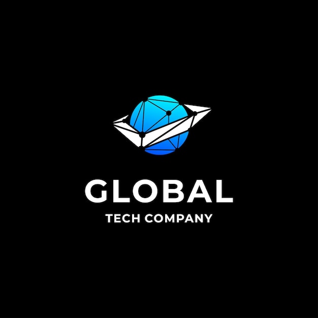 Global tech logo design template