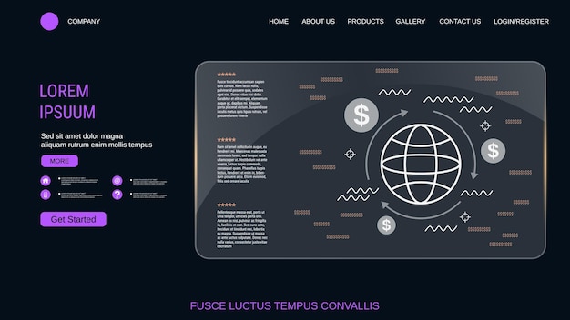 Vector global transactions money transfer vector concept illustration