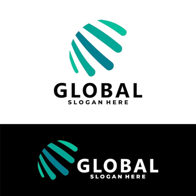 Global vector logo design isolated