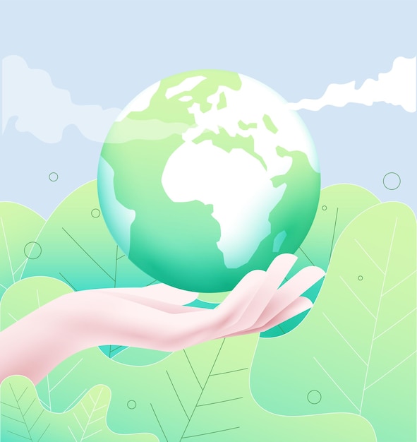 Global world ecology concept