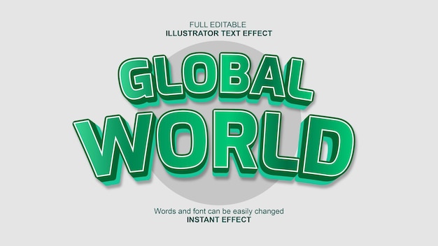 Global World Green Text Effect