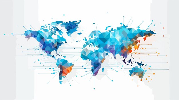 Global World Map Concept with Arrow Direction Elements