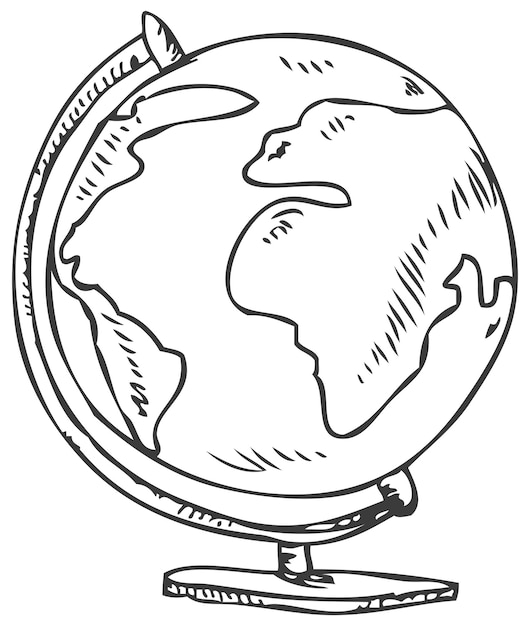 Vector globe doodle