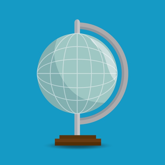 globe earth education online blue background 