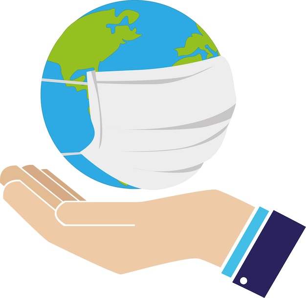 globe in the hand Hand palm symbol Caring for the planet sign Protection of the world and nature