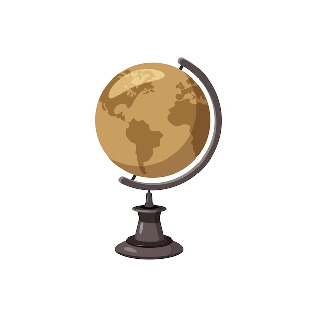 Globe icon in cartoon style on a white background