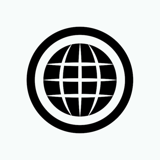 Globe Icon World or Earth Sign Internet Access Symbol Vector