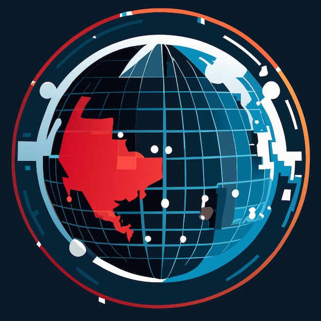 globe infected by cyberattack vector illustration