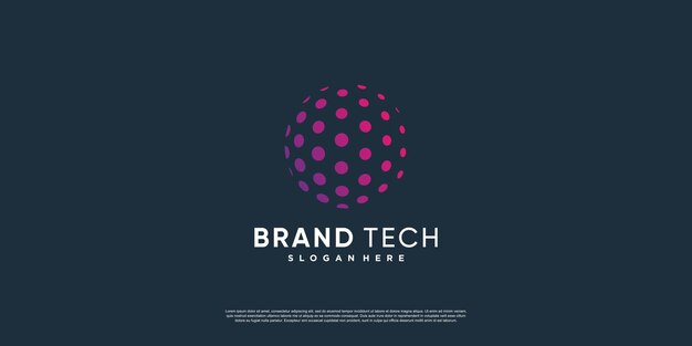 Globe logo with modern technology concept Premium Vector part 6