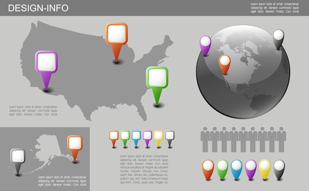 Globe and USA Map with Pointers