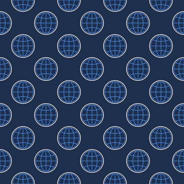 Globe vector concept round line seamless pattern