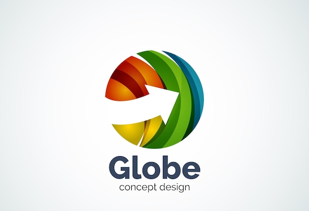 Globe with arrow logo template