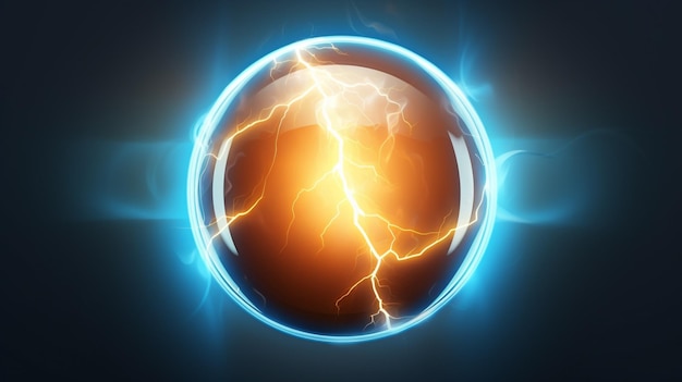 a globe with a lightning bolt in the middle