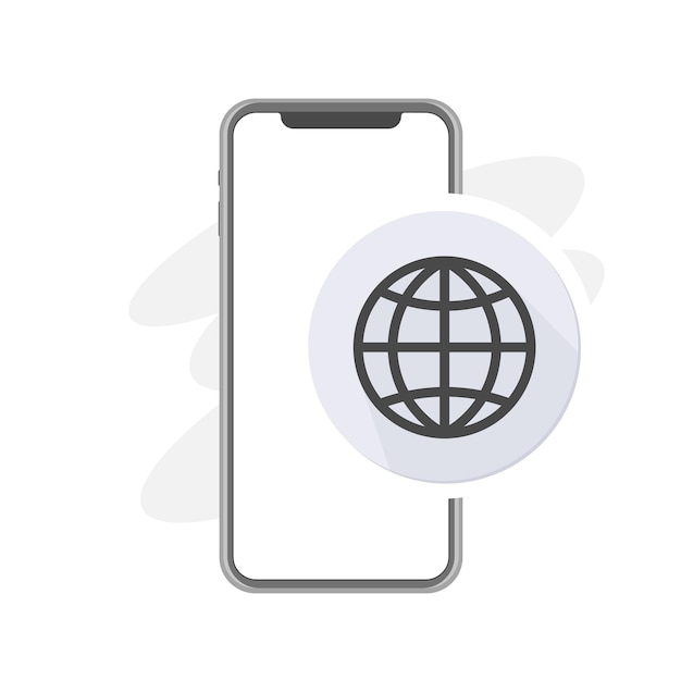 Globe with meridians grey rounded vector icon