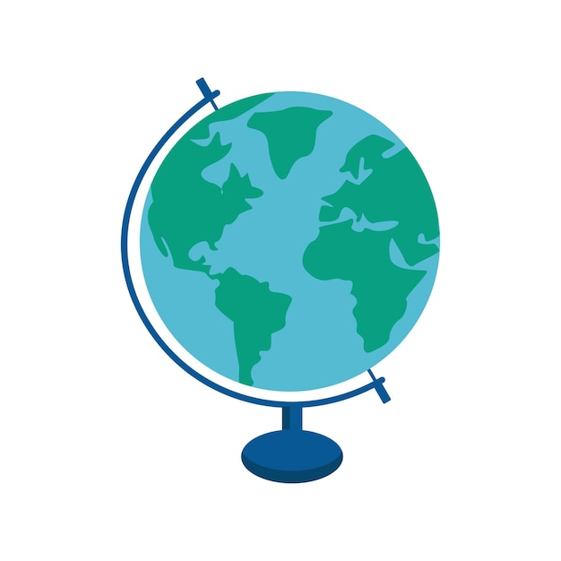 globe world map isolated icon