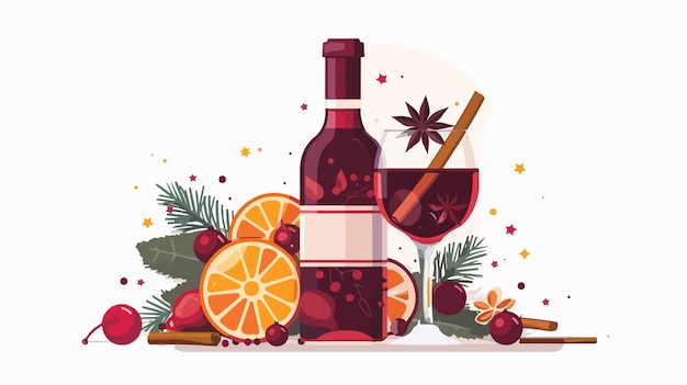 Vector glogg nordic traditional alcoholic drink image for design projects