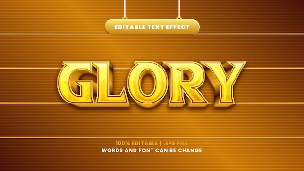 Glory editable text effect in modern 3d style