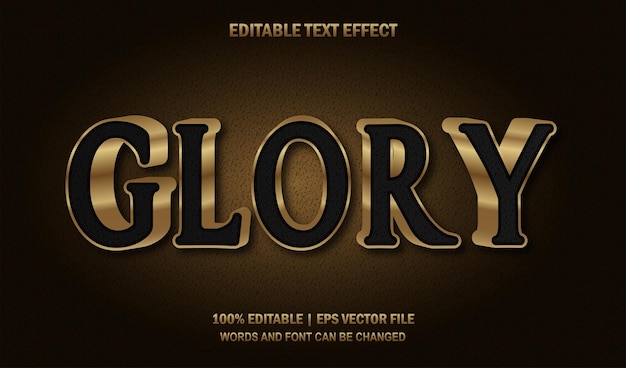 Glory Gold Editable Text Effect Style Vector