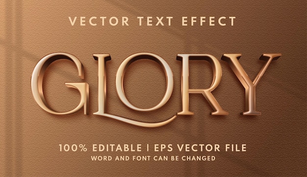 Glory text elegant and golden text effect style