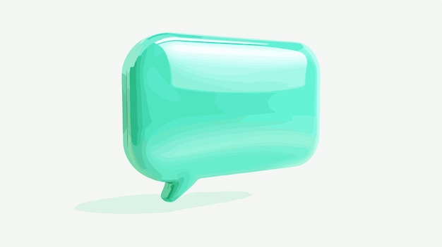 Vector glossy 3d retro speech bubble neon mint green