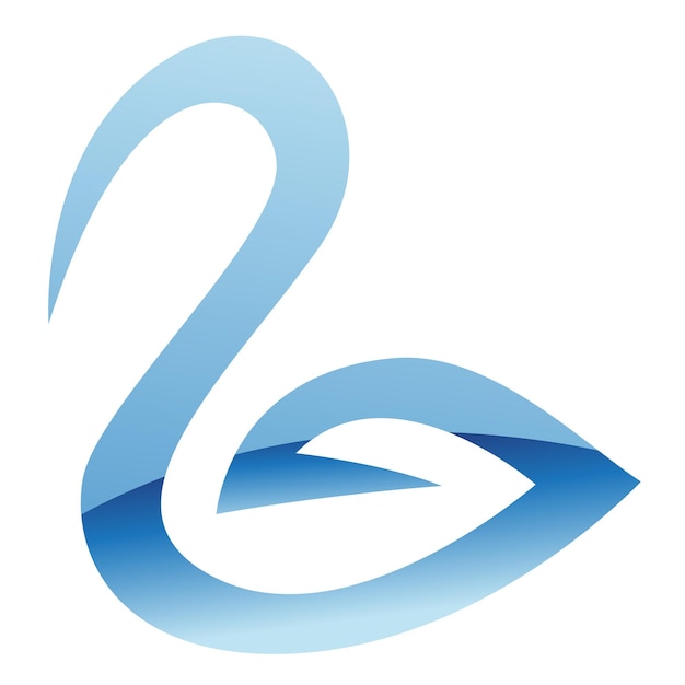 Glossy Blue Swan Icon