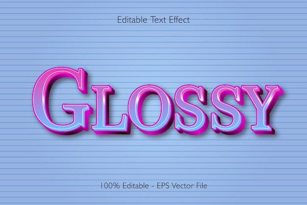 Glossy Editable Text Effect 3 D Emboss Gradient Style Design