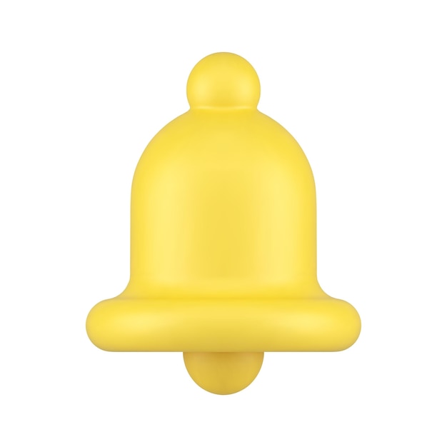 Glossy elegant classic ring bell call phone notification realistic 3d icon vector illustration