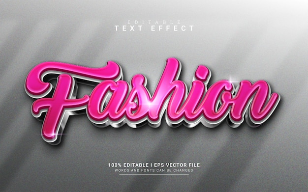 Vector glossy fashion 3d style text effect