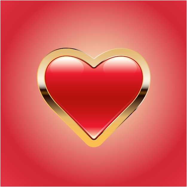 Glossy golden vector heart shape