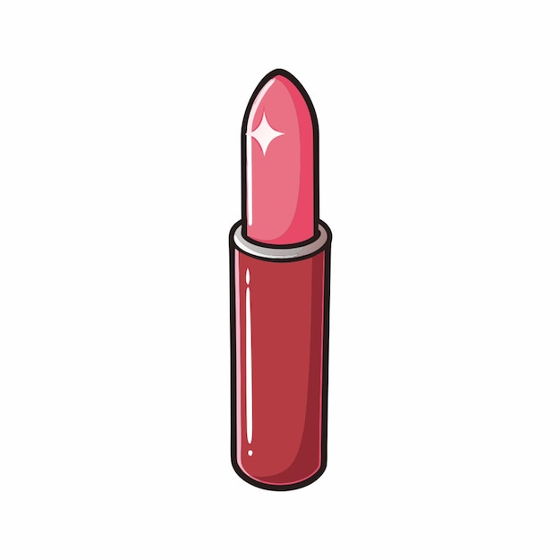 Vector a glossy lipstick tube with a sparkling finish sticker design white background vector