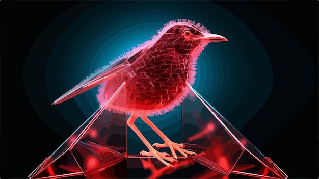 Glossy Mesh Bird Infection Warning With Glow Effect