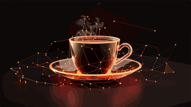 Vector glossy mesh coffee break with light spot effect