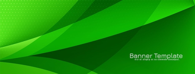 Glossy modern wave style green corporate banner design