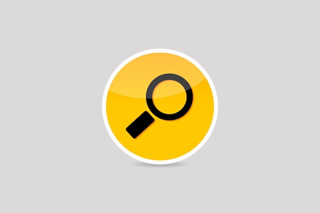 Glossy search icon button  vector illustration